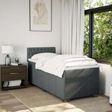 vidaXL Box spring postelja z vzmetnico temno siva 90x190 cm blago | Shoptok.si