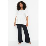 Trendyol Curve Navy Blue High Waist Spanish Leg Knitted Trousers Cijene