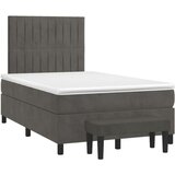 Box spring krevet s madracem tamnosivi 120 x 200 cm baršunasti | shoptok.hr