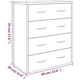  Komoda s 4 ladice 60 x 30 5 x 71 cm siva boja betona | shoptok.hr