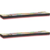  Stenske police 2 pcs večbarvno 100 x 20 x 6 cm Trden mangov les | Shoptok.si