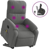  The Living Store Masažni naslanjač s funkcijo vstajanja temno siva mikrovlakna - Masažni Naslanjač S Funkcijo Vstajanja, (21444276) | Shoptok.si