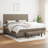 Krevet s oprugama i madracem smeđesivi 200x200 cm od tkanine | shoptok.hr