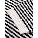 Ombre Men's knitted buttonless polo shirt with navy stripes - black and white | shoptok.hr