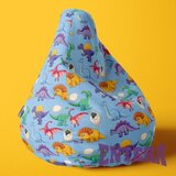  Lazy Bag - Šareni dinosaurusi na svetlo plavoj pozadini ( 157 ) Cene