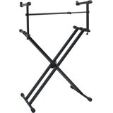  Stalak za klavijature s dvostrukim nosačem i X-okvirom crni | shoptok.hr