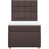  Krevet s oprugama i madracem tamnosmeđi 100 x 200 cm od tkanine | shoptok.hr