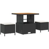 12 kom. vrtni sofa set s jastučićima crni poli ratan akacija dvosed vrtna sofa s prostorom za odlaganje i jastučićima crni poli | shoptok.hr
