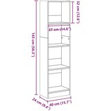  Regal za knjige boja hrasta 40x24x143 cm konstruirano drvo | shoptok.hr