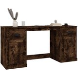 vidaXL Pisalna miza z omaricami dimljen hrast inženirski les | Shoptok.si
