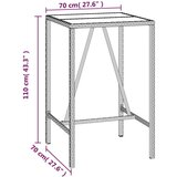  Barski stol sa staklenom pločom crni 70x70x110 cm od poliratana | shoptok.hr