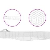 vidaXL Zunanja pasja ograda s streho srebrna 10x8x2,5m pocinkano jeklo - - Srebrna - 117.25 - 10 x 8 x 2.5 m - 2025- | Shoptok.si