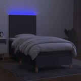  Box spring postelja z vzmetnico LED temno siva 90x200 cm blago, (20789699) | Shoptok.si