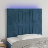  Posteljno vzglavje temno modro 100x5x118/128 cm žamet Cene