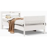 vidaXL Posteljni okvir brez vzmetnice bel 100x200 cm trdna borovina Cene