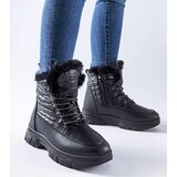 Gemre Black insulated platform snow boots Dwayn Cene