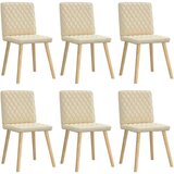  Jedilni stoli 6 kosov krem blago, (21828470) | Shoptok.si