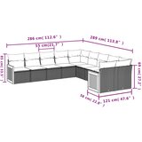  10-dijelni set vrtnih sofa s jastucima bež od poliratana | shoptok.hr