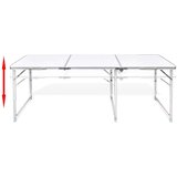 vidaXL Zložljiva aluminijasta miza za kamp. z nastavljivo višino 180 x 60 cm, (20817050) | Shoptok.si