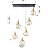  Luster na sajli LACRIMA HONEY 6xE27/60W/230V crna/zlatna/dimljeno bež | Eponuda.com