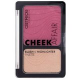 Catrice Cheek Affair Blush &amp; Highlighter Palette paletka z rdečilom in osvetljevalcem 10 g Odtenek 010 love at first swipe cene