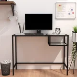 Stol za računalo bijeli mramor 100x36x74 cm od kaljenog stakla