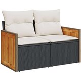  9-dijelni set vrtnih sofa s jastucima crni od poliratana | shoptok.hr