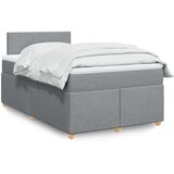 vidaXL Box spring postelja z vzmetnico svetlo siva 120x200 cm blago Cene
