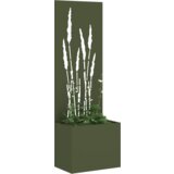 vidaXL Vrtni Sadič s Dekorativnom Pločom Maslinovo zelena 50 x 140 cm | shoptok.hr