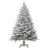 vidaXL Umjetna predsvetljena božićna jelka s kompletom kroglica Zelena | Shoptok.si