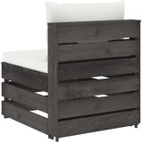  Modularna srednja sofa s jastucima od sivo impregniranog drva Krema | shoptok.hr