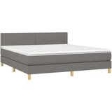  Box spring postelja z vzmetnico LED temno siva 180x200 cm blago, (20789815) | Shoptok.si