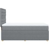 vidaXL Box spring postelja z vzmetnico svetlo siva 90x200 cm blago | Shoptok.si