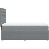 vidaXL Okvir kreveta s oprugama i madrac svjetlosivi 90x200cm tkanina | shoptok.hr