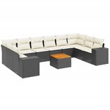  11-dijelni set vrtnih sofa od poliratana s jastucima crni Crna 83 x 62 x 69 cm | shoptok.hr