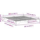  Krevet s daskama s pohranom Smeđa 200 x 210 cm boja drva | shoptok.hr