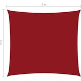 vidaXL Jedro za zaštitu od sunca od tkanine Oxford četvrtasto 5 x 5 m crveno - Crvena 5 x 5 m 1 | shoptok.hr