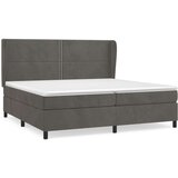  Box spring postelja z vzmetnico temno siva 200x200 cm žamet, (20724302) | Shoptok.si
