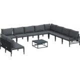 vidaXL Vrtna sedežna garnitura 11 pcs Antracitna Jeklo | Shoptok.si