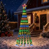  LED božićno drvce 1028 LED lampica Višebojno Čelik Crna | shoptok.hr