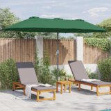  Vrtni dežnik Zelena 370 x 197 x 239 cm Poliester in aluminij, (5000160781) | Shoptok.si
