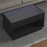 vidaXL Stolić za kavu s beskonačnim LED svjetlima crni 90x50x50 cm Cijene