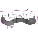  7-dijelni set vrtnih sofa od poliratana s jastucima bež | shoptok.hr