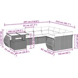  10-dijelni set vrtnih sofa od poliratana s jastucima smeđi | shoptok.hr