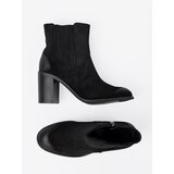 Shelvt Black suede ankle boots on a high heel with padded | Shoptok.si