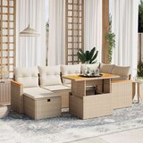  7-dijelni set vrtnih sofa od poliratana s jastucima bež | shoptok.hr
