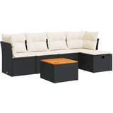 vidaXL 6-dijelni set vrtnih sofa s jastucima crni od poliratana | shoptok.hr