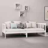  Dnevna postelja z vzmetnico 90x200 cm bela trdna borovina, (20644794) | Shoptok.si