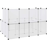 vidaXL Ograda za male živali prozorna 143x107x93 cm PP in jeklo | Shoptok.si
