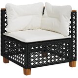  The Living Store Vrtni kotni kavč z blazinami črn poli ratan - Vrtni Kavč, (21461874) | Shoptok.si